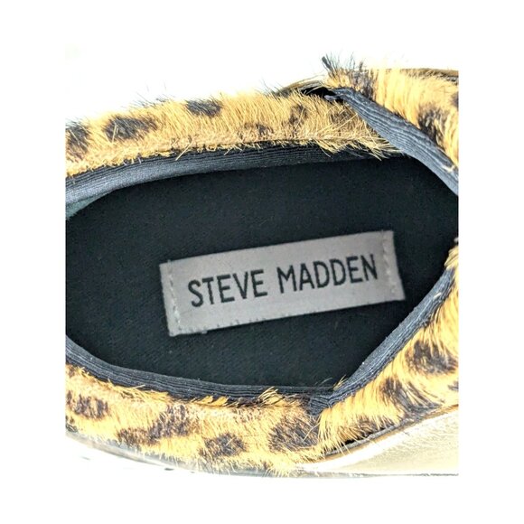 Steve Madden Cliff Wedge Sneakers Animal Print Leather Low Top Lace Up Size 9M - Picture 7 of 7